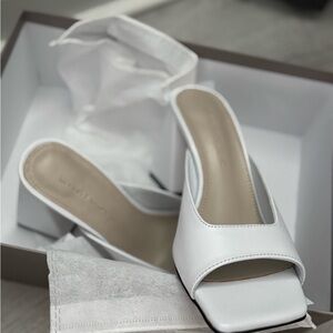 Sophisticated White Leather Mules